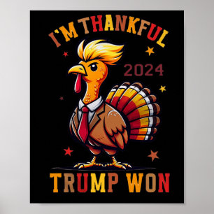 Poster Trump Thanksgiving - Je suis heureux que Trump ait