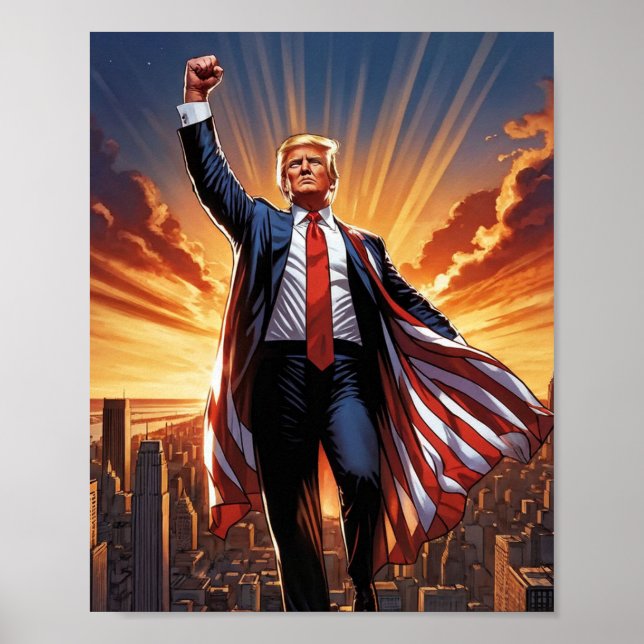 Poster "Trump the American Superhero Poster" (Devant)