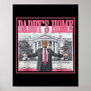 Poster Trump tient la main devant la maison de White Dadd