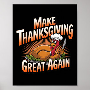 Poster Trump Turquie drôle 2024 rendre Thanksgiving grand