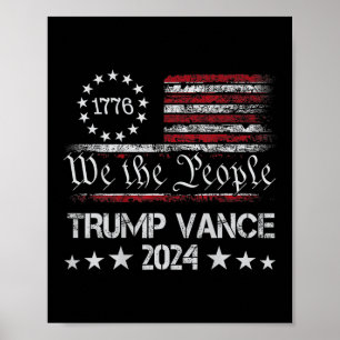 Poster Trump Vance 2024 Retro Stripe Trump Jd Vance (sur