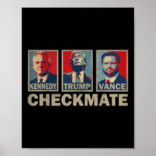 Poster Trump Vance Kennedy Checkmate 2024 Election Republ