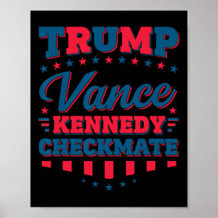 Poster Trump Vance Kennedy Échec et Mat Élection 2025 Rép