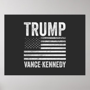 Poster Trump Vance Kennedy Election 2024 - Drapeau améric