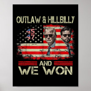 Poster Trump Vance We Won Win Inauguration Day 2025 47th