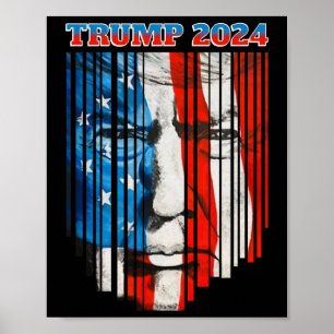 Poster Trump Vintage Donald Trump Le 4 Juil Sur Le Drapea
