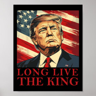 Poster Trump Vive le roi Américain Patriotique