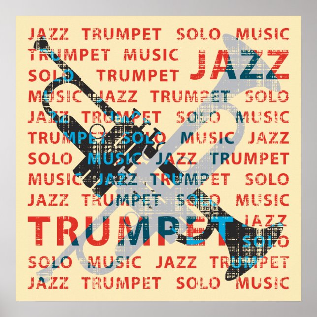 Poster Trumpet jazz (Devant)