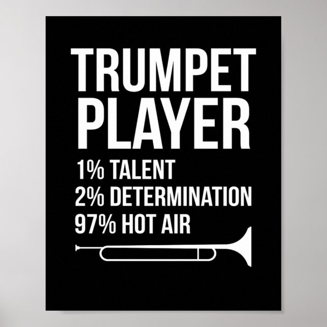 Poster Trumpet Player Répéter l'instrument de musique (Devant)