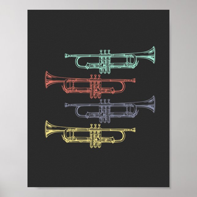 Poster Trumpet Vintage (Devant)