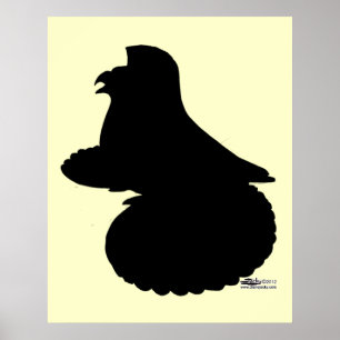 Poster Trumpeter Pigeon Silhouette