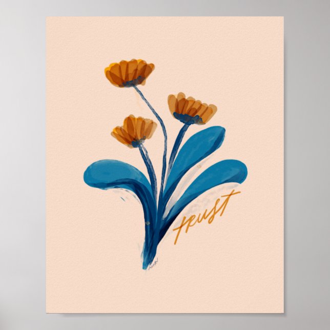 Poster "Trust" - Arrangement floral (Devant)