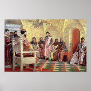 Poster Tsar Mikhail Fyodorovich avec Boyars