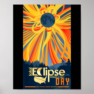 Poster Tshirt Éclipse Solaire Totale 21 août