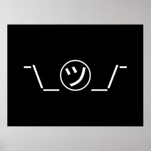 Poster Tsu Kana Shrug Emoticon -\_ ㋡_/+Japonais Kaomoji