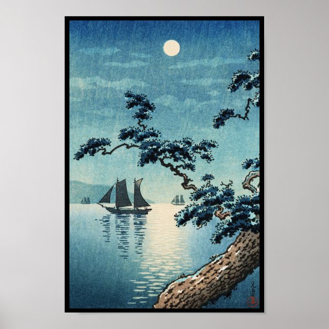 Poster Tsuchiya Koitsu Maiko Sea Shore hanga (Devant)