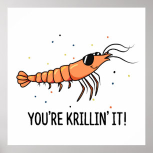Poster Tu fais rire Krillin Pun de crevette drôle
