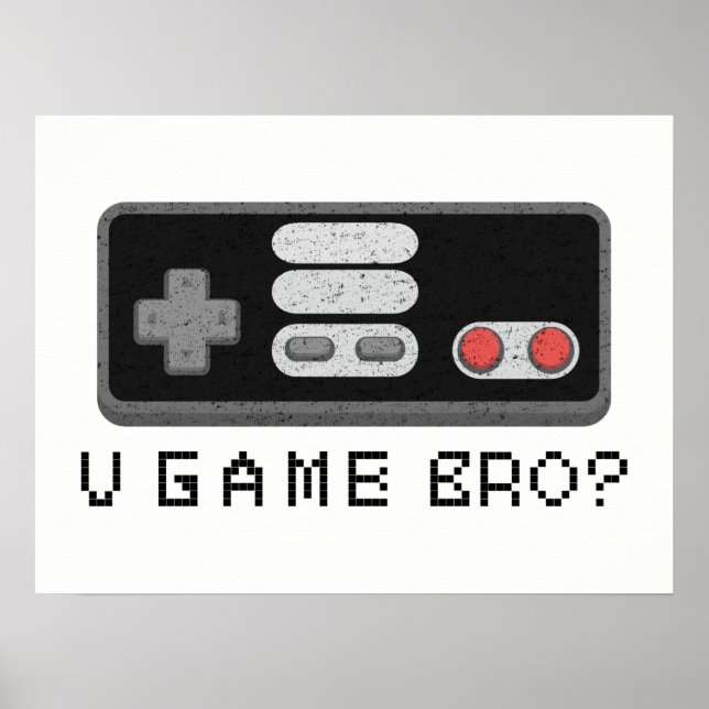 Poster TU JEUX BRO ? Contrôleur Retro Classic Video Gamer (Devant)
