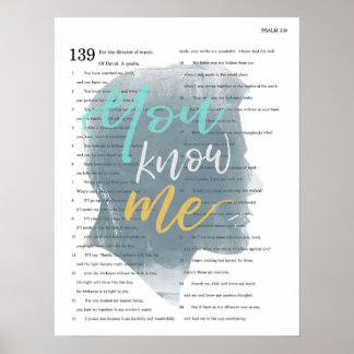 Poster Tu Me Connais, Psaume 139, Silhouette Homme
