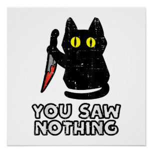 Poster Tu N'As Rien Vu De Chat Noir Drôle Halloween
