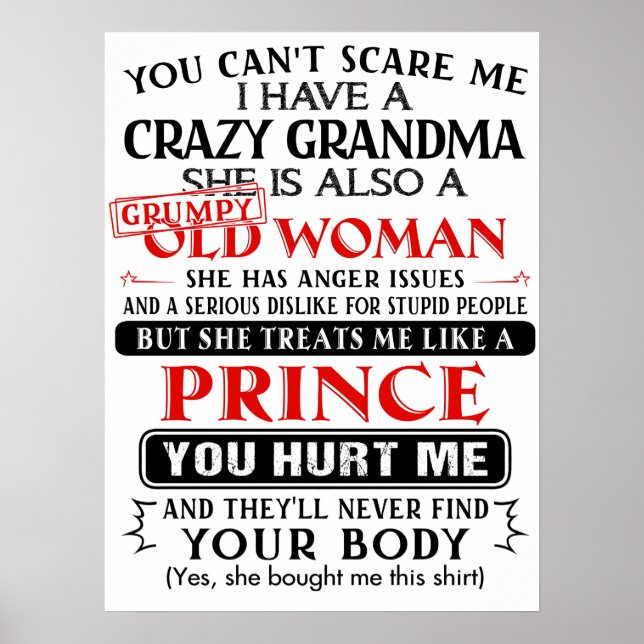 Poster Tu ne peux pas me faire peur, j'ai une grand-mère  (Devant)