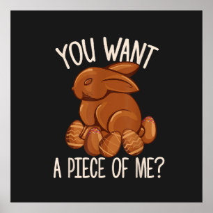 Poster Tu Veux Un Morceau De Moi - Lapin De Pâques En Cho