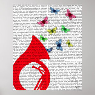 Poster Tuba avec des papillons