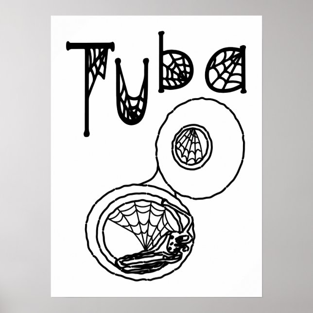 Poster Tuba Halloween Cobwebs (Devant)
