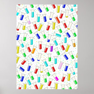 Poster Tubes d'essai en verre de dessin