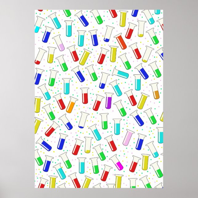 Poster Tubes d'essai en verre de dessin (Devant)