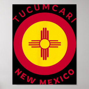 Poster Tucari Nouveau-Mexique Nm Drapeau Zia Souvenir