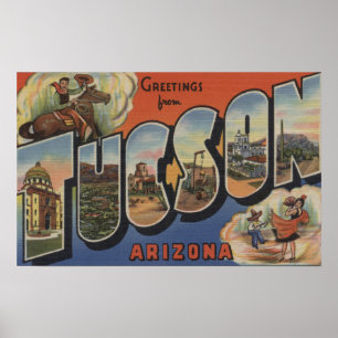 Poster Tucson, Arizona - Large Letter Scenes 2