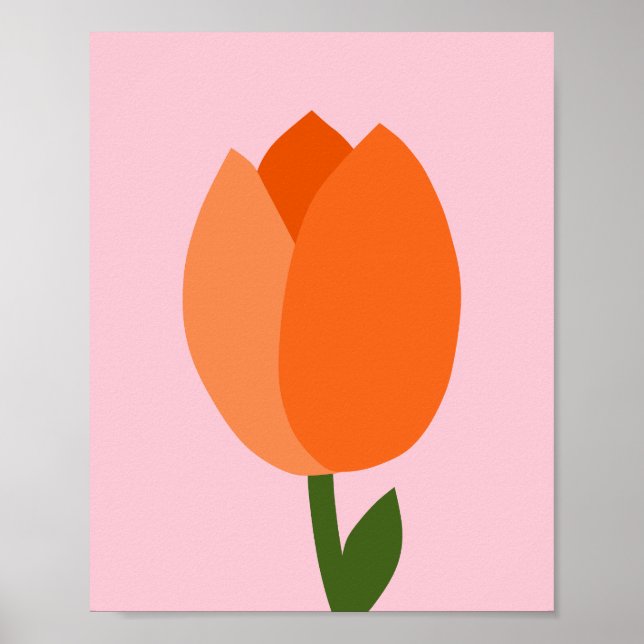 Poster Tulip Pastel Rose Et Orange (Devant)