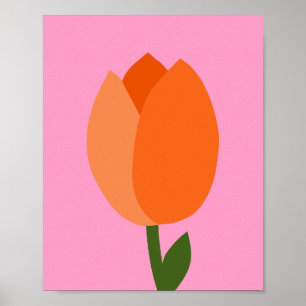Poster Tulip Rose Et Orange