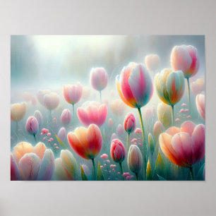 Poster Tulipes baisées à la tronche dans la lumière douce