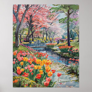 Poster Tulipes Colorées dans le Parc
