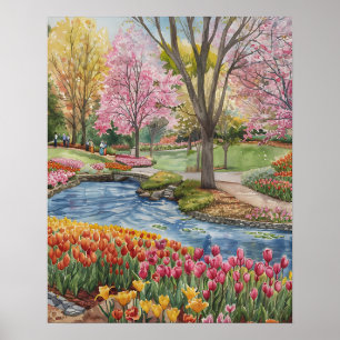 Poster Tulipes Colorées dans le Parc