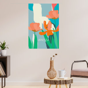 Poster Tulipes d'abricot Blocs de couleurs modernes artis