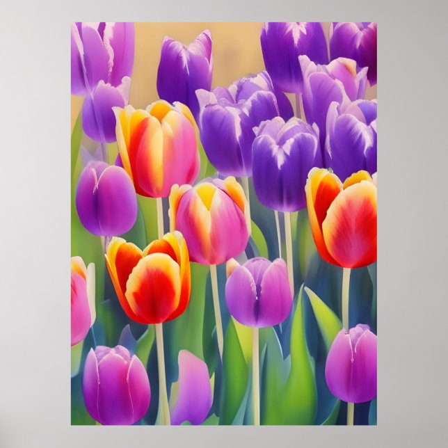Poster Tulipes de printemps (Devant)