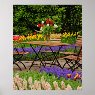 Poster Tulipes de table dans le jardin, jardins de Keuken