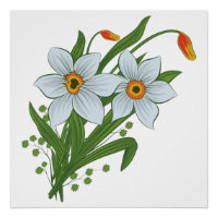 Tulipes et fleurs de jonquilles