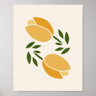 Poster Tulipes jaunes