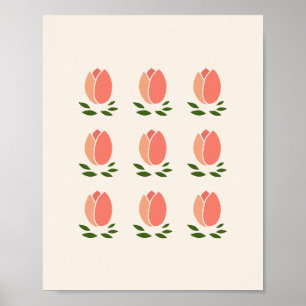 Poster Tulipes orange