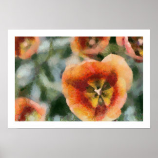 Poster Tulipes peintes