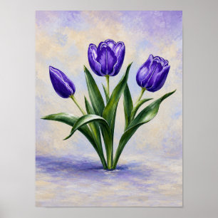 Poster Tulipes violettes