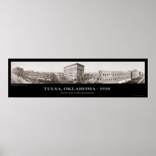 Poster Tulsa, OK - Photographie panoramique - 1910