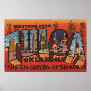 Poster Tulsa, OklahomaScènes de grandes lettresTulsa, OK
