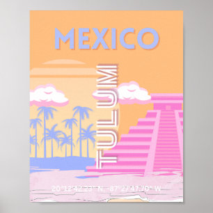 Poster Tulum, Art de voyager, Préparé