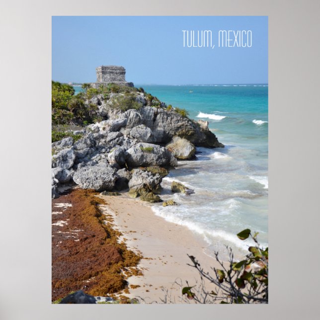 Poster Tulum Maya Ruines Mexique Voyage Souvenir (Devant)