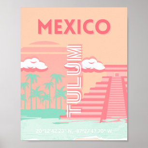 Poster Tulum, Mexique, Art Voyage
